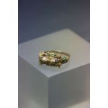 Boxed Greek 18k Gold & Enamel ring with Rams head design