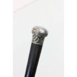 Vintage walking stick with a hallmarked Silver top
