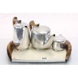 A picquot 4 piece tea set to include tray.