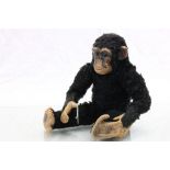 Vintage Soft Toy Monkey with composition face, hands and feet