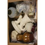 Mixed Lot of Ceramics including Two Chinese Jars, Poole Pottery Vase, Crested Tobacco Jar, etc