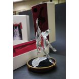 Boxed Swarovski Crystal Pierrot Clown A7400. NR099000 and separate boxed stand