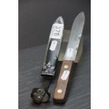 WW2 era green river knife with WW2 Hitler Youth knife sheath