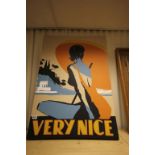Holiday Poster style canvas marked "Very Nice"