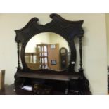 Art Nouveau period mahogany Chiffonier with a mirrored back 6'6 tall x 4' long