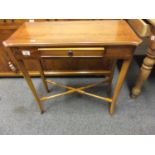 Bradleys Regency style Yew wood telephone table 2' long with a single long drawer