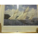 John Steven Dews a large gilt framed limited edition print No:276 of 350 image size 30" x 22" Racing