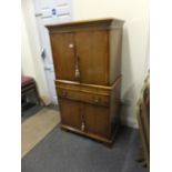 Regency style Yew wood drinks cabinet/tv cabinet, 2 doors to the front with shelving enclosed all