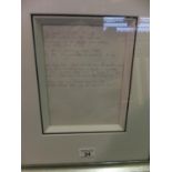 Ronnie Wood (AKA Rolling Stones) a framed pencil original lyrics entitled "I want, I want, I want"