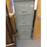 1960's grey metal 4 tier filing cabinet by Howden,