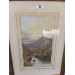 Framed watercolour of a Highland scene 10" x 15" signed Humphrey