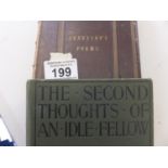 The Second Thoughts of An Idle Fellow by Jerome K Jerome, published 1898 hard back copy of