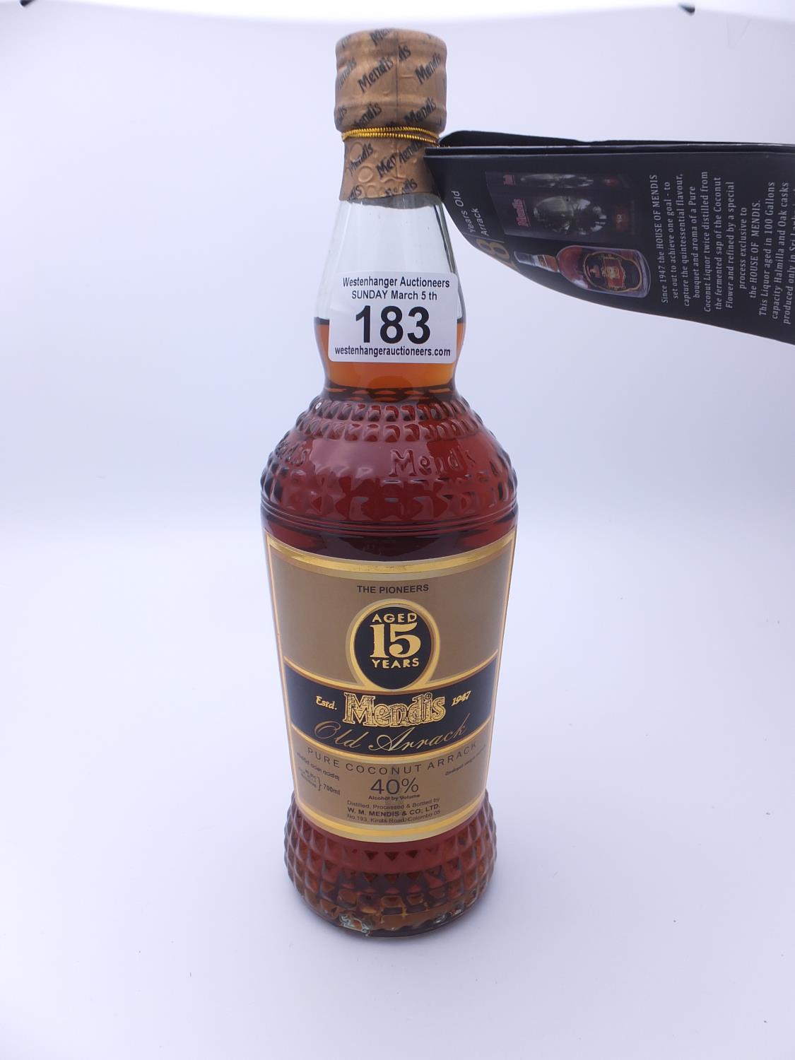 Aged 15 years a single bottle of pure coconut Arrack