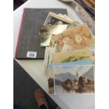 Selection of old un-sorted postcards, many of local scenes and a album containing postcards, Kentish