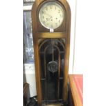 Art Deco Westminster chiming clock with an 8 day movement striking on a gong, English made,