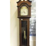 Westminster Germany, a Longcase clock with an 8 day movement striking on gongs 6' tall, mahogany