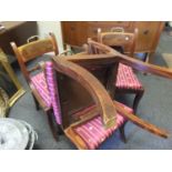 Set of 4 x good quality Regency period dinning chairs, with drop in seats and brass back carrying