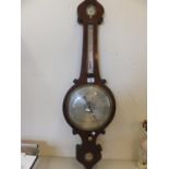 19c Banjo Barometer, flame mahogany case, dial marked D Fagioli & Son from Clerkenwell of London , 3