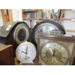 2 x similar Napoleon Hat Clocks, both c1950's and 2 other mantle clocks,