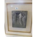 Italian origin sculpture arches and alley, inscribed to back Lastra Argento 925, image size 8" x 10"