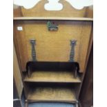 Art Nouveau design oak Bureau Bookcase, 3'6 tall in the style of Liberty, the front section