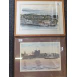 4 x assorted coloured prints inclduing Walter Corten, landscape scene, harbour scene, lighthouse