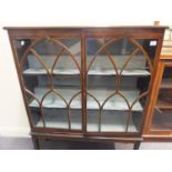 Edwardian inlaid show cabinet with 2 glazed doors to the front