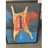 Vic Reeves a signed oil painting on canvas entitled Meat, 16" x 20" est 200-300