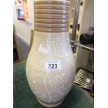 Poole pottery a fawn and brown swirling design vase with impressed Poole England mark, No:11 and 519