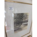 Kathleen Caddick, 2 x limited edition stylized coloured etchings entitled Snow Hill, 9/250 and