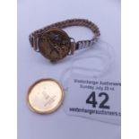 Vintage Ladies 18ct gold Military watch, Swiss movement, c1910-1916 Swiss movement numbered 4515251,