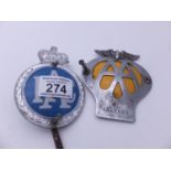 RAC Car Badge and 1 x AA Car Badge