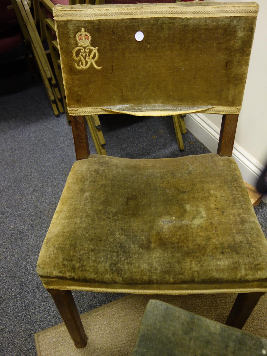 HMS George 1V a Coronation chair and a Coronation foot stool both stamped to the base GRV1