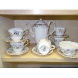 Afternoon coffee set by Paragon, pattern Enchantment comprising coffee pot, cream jug, 4 cups and