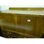 Art Deco period walnut veneered Bureau, single flap to the front revealing a fitted interior, all