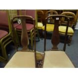 Good quality set of 5 x Edwardian mahogany high backed chairs with drop in seats, and H' shaped