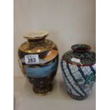 Oriental vase and 1 other vase,