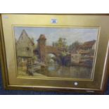 Victorian gilt f/g watercolour by James Whaite (1881-1916) the painting entitled The Wall Of