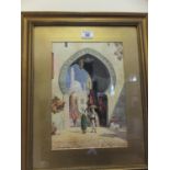 Pair of f/g coloured prints, Street scenes probably Morocco, both in gilt frames