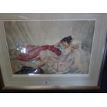 Sir William Russell Flint a signed limited edition coloured print No:443 of 850 with embossed Fine