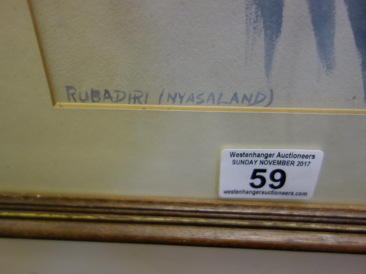 M Karney a framed life size head and shoulders portrait of Rubadira Nyasaland, f/g 14" x 18" - Image 2 of 3