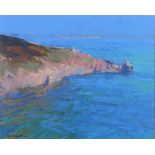 * Neil PINKETT (b.1958), Oil on board, 'Lamorna Headland', Inscribed to verso, Signed, 14.5" x