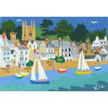 Richard LODEY (b.1950), Acrylic & gouache on card, 'Fowey', Signed with initials, 7.25" x 10.5" (