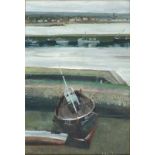 * Jack PENDER (1918-1998), Oil on board, 'The Old Harbour Newlyn', boat PZ292, Inscribed to verso '