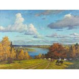 Yuri Mikhaylovich BONDARENKO (b.1952), (Russian School), Oil on canvas, 'Golden Autumn' -