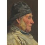 Edwin HARRIS (1856-1906), (Newlyn School), Oil on panel, The Old Salt - head and shoulder portrait