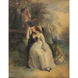 Edward Henry CORBOULD (1815-1905), Watercolour, A Rest on the Journey, Signed & dated 1844, 16" x