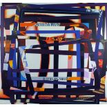 Gwyther IRWIN (1931-2008), Acrylic on canvas, 'Square Dance', (Purple), Inscribed to verso,