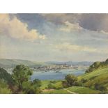 †Cyril V. PARKER RI (1907-1983), (Wapping Group), Watercolour, 'A Distant View of Plymouth',