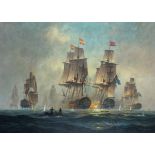 †Donald Ivan McLEOD (1886-1967), Oil on canvas, 'Battle of Cape St. Vincent 1797 - Nelson (HMS